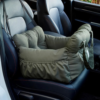 Olive green booster dog car seat bed